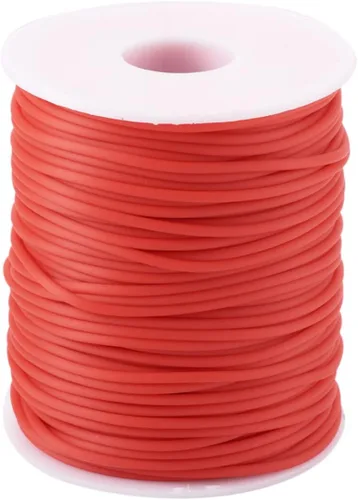 Miniatura 17 de FASHEWELRY 3 rollos de cables de goma huecos para tejer, cable de peluquero de 0.079 pulgadas (0.079 in), cables de silicona para tejer puntada