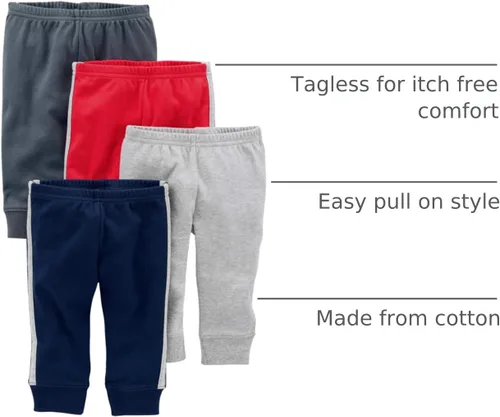 Miniatura 36 de Simple Joys by Carter's - Pantalones de forro polar para bebé, paquete de 4