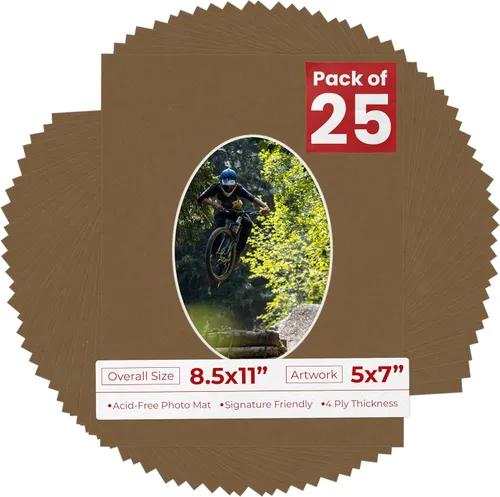 Miniatura 14 de Tapete de 8.5 x 11 pulgadas con corte biselado para fotos de 5 x 7 pulgadas, diseño ovalado, color azul bebé, sin ácidos, mate para proteger tus