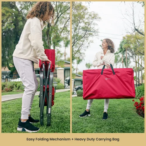 Miniatura 6 de ARROWHEAD OUTDOOR Silla de director plegable con mesa auxiliar y enfriador integrado, soporte para tazas, bolsa de almacenamiento, soporta hasta 450