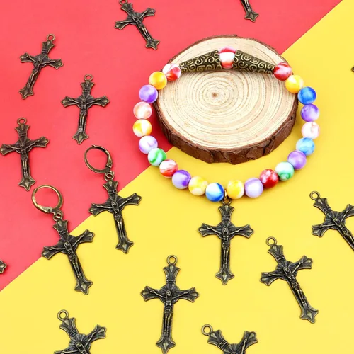 Miniatura 7 de Aylifu Cross Pendant Charms, 50pcs Alloy Jesus Peace Crucifix Pendants Jewelry Findings Accessories for DIY Handmade Bracelet Necklace