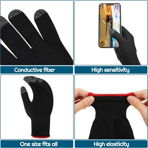 Miniatura 3 de Syhood PUBG - Juego de 4 pares de guantes de juego para videojuegos, controladores móviles, antisudor, transpirables, táctiles, altamente sensibles