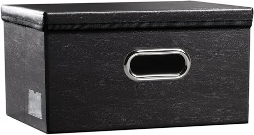 Miniatura 24 de PRANDOM - Cajas de almacenamiento grandes apilables con tapas (paquete de 5 unidades), contenedores organizadores de almacenamiento plegables