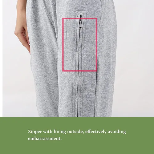 Miniatura 7 de Pantalones de catéter, pantalones con soporte para bolsa de orina para hombres y mujeres, pantalones de cuidado de la incontinencia de doble