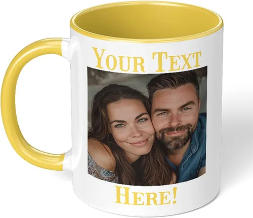 Miniatura 9 de Taza de café de cerámica negra personalizada de 11 onzas con texto, mensaje, tu texto aquí, nombre, DYE Taza para Cafe personalizadas, con foto
