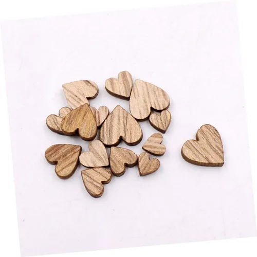 Miniatura 9 de EXCEART 400 piezas de adornos de estrella de madera, adornos colgantes de madera, corazones colgantes de madera, adornos de corazón de madera, Como