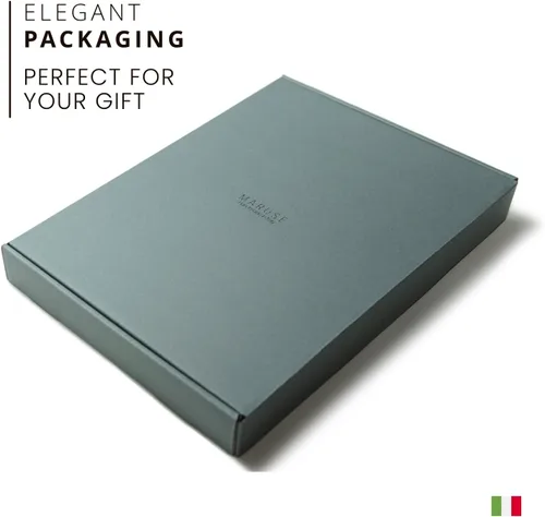 Miniatura 7 de Portafolio de cuero personalizado Maruse - Folio ejecutivo para hombres y mujeres con cremallera, organizador de documentos folio, funda para Negro