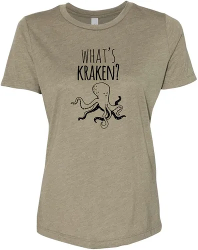Miniatura 14 de Cute Women's Screen Printed Crew Neck Tee, Shirts With Sayings, Dusty Blue or Olive