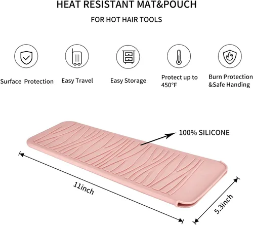 Miniatura 2 de Bolsa de viaje de silicona resistente al calor para alisadores de cabello, tenazas rizadoras, varitas rizadoras, planchas planas y herramientas