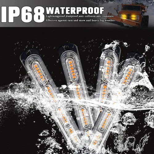 Miniatura 4 de Luz estroboscópica LED de emergencia, 24 LED, ámbar ultrafina, montaje en superficie, intermitente, advertencia, barra de luz de advertencia