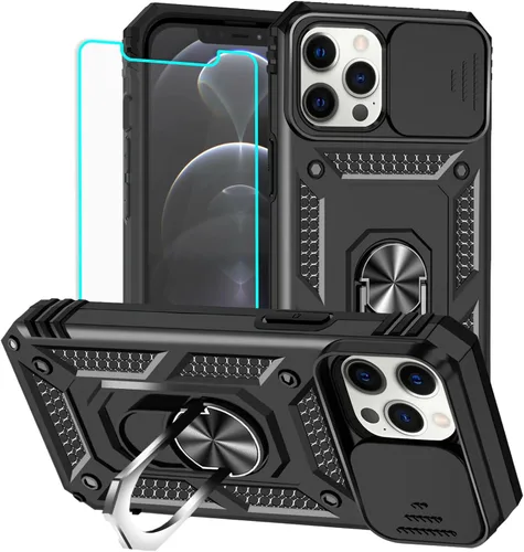 Miniatura 10 de HNHYGETE Funda para iPhone XR con protector de pantalla HD: [grado militar de 20 pies probada en caídas] Funda protectora para cámara deslizante a