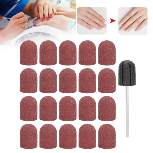 Miniatura 2 de Bandas de lijado de uñas, brocas de uñas para taladro 80 # 120 # 180 # 240 # lima de grano, herramienta de manicura y pedicura, juego de arena fina
