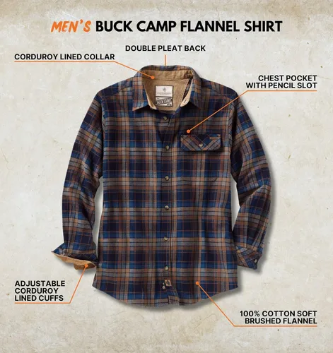 Miniatura 2 de Legendary Whitetails Camisa de franela de manga larga con botones para hombre, 100% algodón