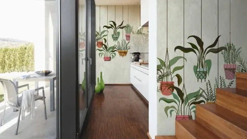 Miniatura 6 de CONCORD WALLCOVERINGS ™ 382661 - Papel tapiz floral para cestas de flores de dormitorio, verde marrón y amarillo, 62.6 pulgadas de ancho x 110