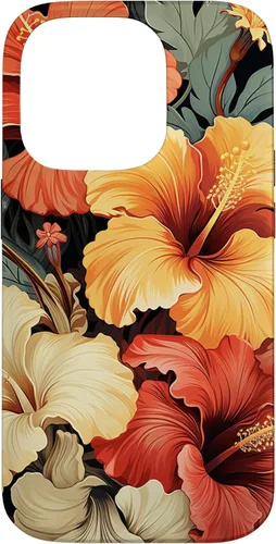 Miniatura 17 de Funda para iPhone 13 Pro Max con diseño tropical hawaiano amarillo rojo hibisco plumeria