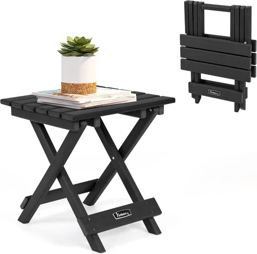 Miniatura 11 de FUNBERRY Mesa auxiliar Adirondack para exteriores, mesas auxiliares de patio de 2 niveles, HDPE para todo tipo de clima para exteriores