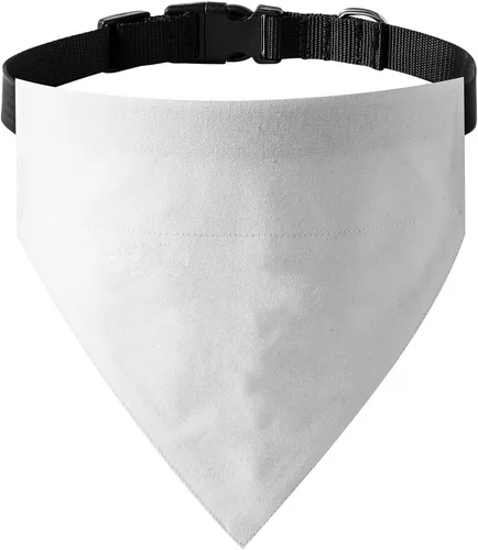 Miniatura 12 de Sublimación en blanco DIY perro bandana collar con hebilla ajustable, fuerte anillo en D para fácil correa de perro bandana, collar ajustable