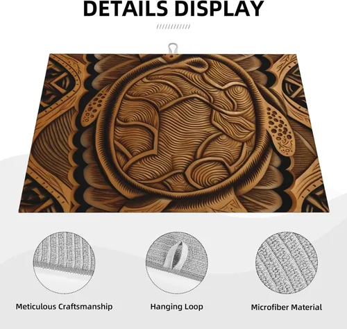 Miniatura 3 de Tapete de secado de platos para encimera de cocina, tapete escurridor antideslizante, tapete de secado de platos de animales otomíes mexicanos