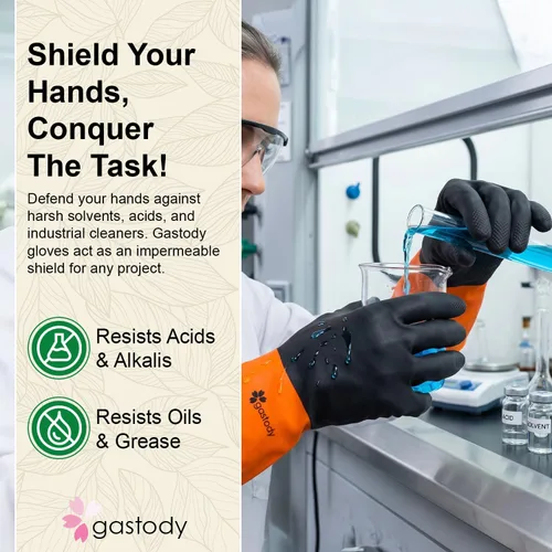 Miniatura 4 de Gastody™ - Chemical Resistant Gloves, Reusable,Heavy Duty Safety Work Gloves,Resist Acid,Oil,Alkali - S-M-L-XL-XXL