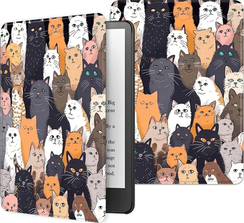 Miniatura 21 de Funda para Kindle básico de 6 pulgadas (11.ª generación), múltiples ángulos, piel sintética, delgada, con función de encendido y apagado automático