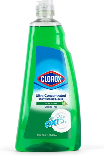 Miniatura 11 de Clorox Jabón líquido ultra concentrado para platos con OXI, aroma a flor de manzana, detergente para lavavajillas probado por dermatólogos sin
