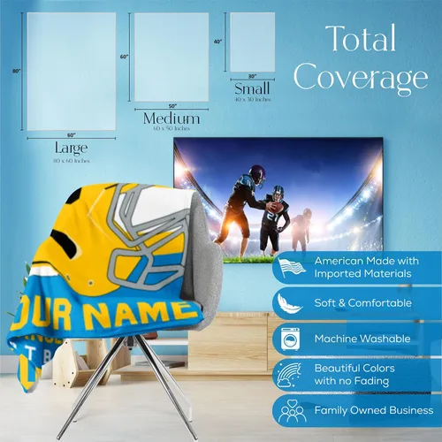 Miniatura 187 de Manta personalizada para fanáticos del fútbol americano – Se envía al día siguiente – Hecha en Estados Unidos – Manta de vellón personalizada