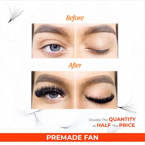 Miniatura 5 de THE LASH SUPPLY 1000fans 3D 4D 5D 6D 7D 8D 10D 12D 14D pestañas de abanico prefabricadas, rizo C/CD, longitud de 0.315 a 0.787 pulgadas