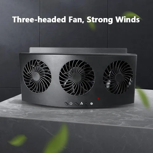 Miniatura 4 de Riloer Ventilador de escape eléctrico para automóvil con 3 salidas de aire, ventilador de refrigeración para radiador de automóvil de montaje