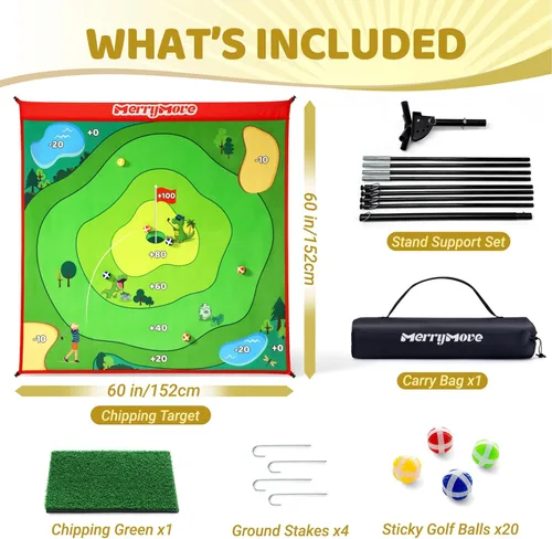 Miniatura 8 de Juego de astillado de golf: juegos de golf pegajosos portátiles para interiores y exteriores, divertidos juegos de golf para patio trasero familiar
