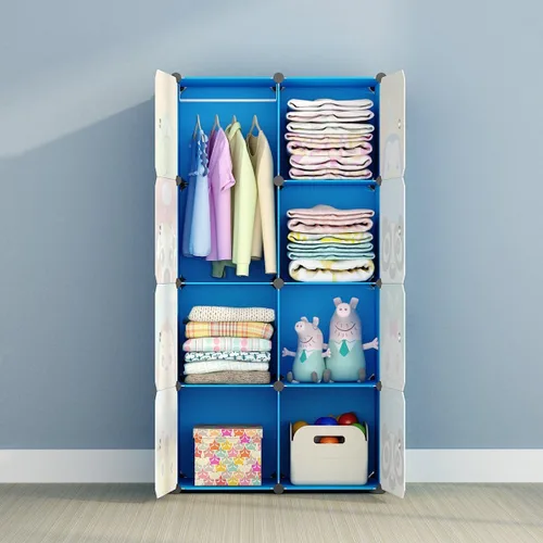 Miniatura 2 de MAGINELS Armario para Niños Cómoda Infantil Lindo Armario Portátil para Bebé Dormitorio Armario Perchero de Almacenamiento de Ropa Organizador