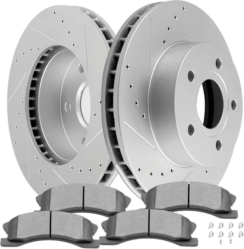 Miniatura 11 de SCITOO Kit de freno delantero Rotores de freno delantero y pastillas de freno de cerámica para Hyundai Sonata 2009-2015, 2011-2016 para Kia Optima