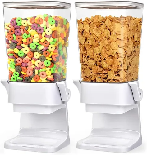 Miniatura 10 de Dispensador de cereales para encimera, contenedores grandes de almacenamiento de cereales, dispensador para despensa, dispensador de alimentos secos