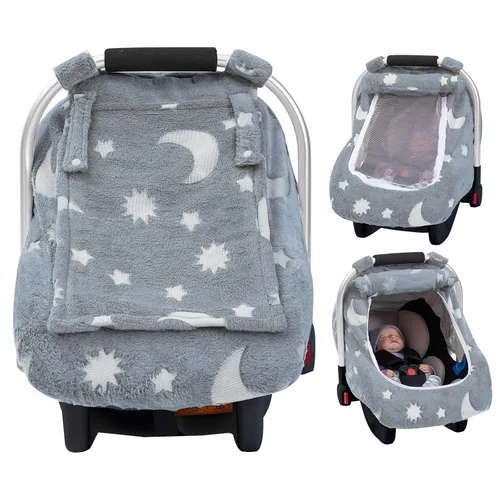 Funda de asiento de automóvil para bebé, fundas de asiento de automóvil que brillan en la oscuridad, funda de asiento de automóvil infantil de felpa