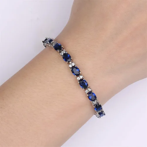 Miniatura 6 de GULICX Pulsera de tenis para mujer con circonita cúbica transparente chapada en oro rosa
