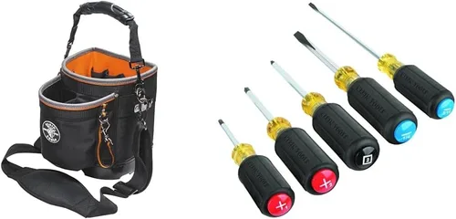 Miniatura 12 de Klein Tools 55419SP-14 Bolsa de herramientas con correa para el hombro tiene 14 bolsillos para almacenamiento de herramientas, puede adaptarse a