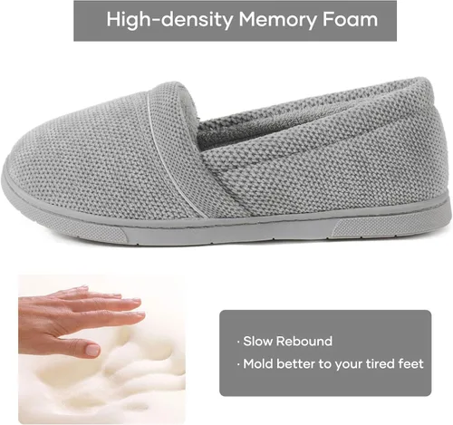 Miniatura 3 de ULTRAIDEAS Grace - Pantuflas para mujer con espalda cerrada, mocasines de espuma viscoelástica con suela de goma
