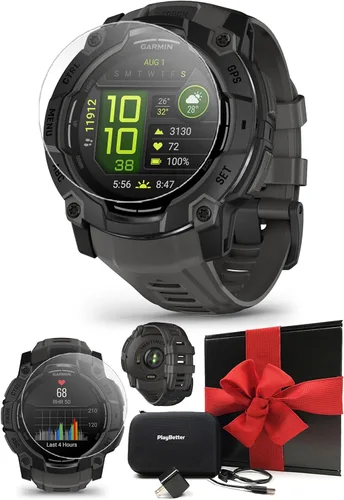 Miniatura 12 de PlayBetter Garmin Instinct 3 Alpine Rush AMOLED (citrino, 1.772 in) caja de regalo de reloj inteligente GPS para exteriores, linterna integrada