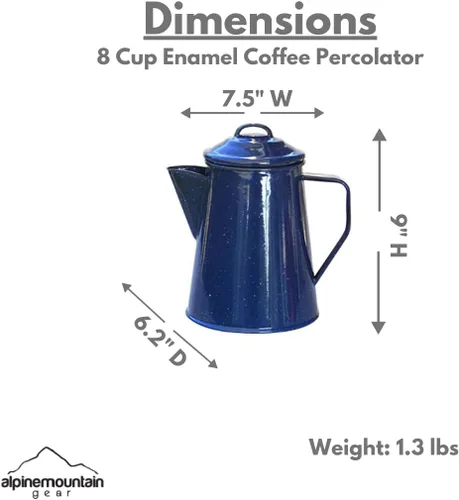 Miniatura 2 de Percolador de café esmaltado de 8 tazas