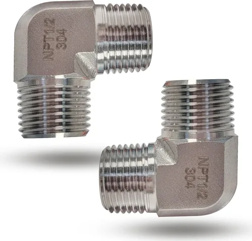 Miniatura 12 de 2 piezas de codo de calle de 90 grados, adaptador de codo de barra forjada de acero inoxidable 304, accesorios de tubería de alta resistencia
