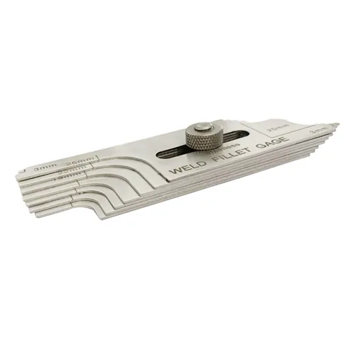 Miniatura 4 de Juego de calibradores de soldadura de filete de 7 piezas, métrico y pulgadas + calibre V-WAC con borde de mordida de acero inoxidable + calibre