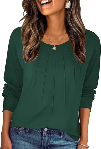 Miniatura 16 de Zeagoo Blusas de otoño para mujer, camisas de manga larga, blusas casuales de algodón, blusas plisadas elegantes 2025