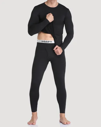 Miniatura 2 de WEERTI Ropa interior térmica para hombre, capa base de tela polar con forro polar