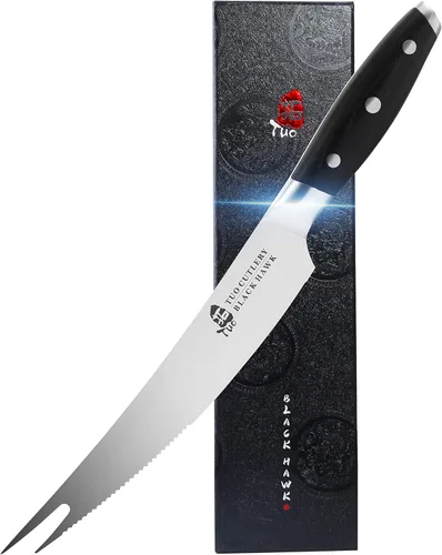 Miniatura 9 de TUO Black Hawk - Cuchillo de filete de 6 pulgadas para recortar grasa de carne, desollado de ciervos, mango de espiga completa, acero alemán de alto