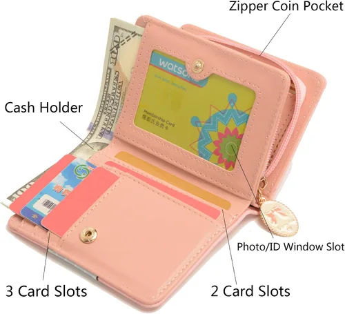 Miniatura 2 de Ecohaso Carteras para niñas y mujeres, monederos para adolescentes, lindo gato, cartera con patrón de gatito, monedero, organizador de tarjetas