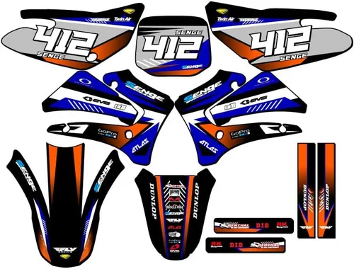 Miniatura 8 de TTR 125 SURGE 2000-2007 Kit de base gráfica Senge negro compatible con Yamaha