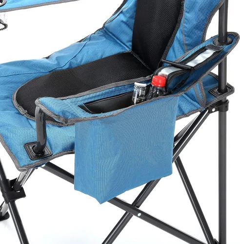 Miniatura 9 de Arrowhead Outdoor Silla cuádruple plegable portátil para acampar con enfriador de 4 latas, portavasos, bolsa de transporte resistente con correa