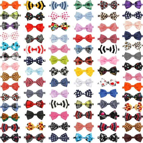 Miniatura 13 de Segarty Corbatines para perros, 40 piezas de collares con corbatín ajustables para mascotas pequeñas y medianas, corbatines cómodos para el cuello
