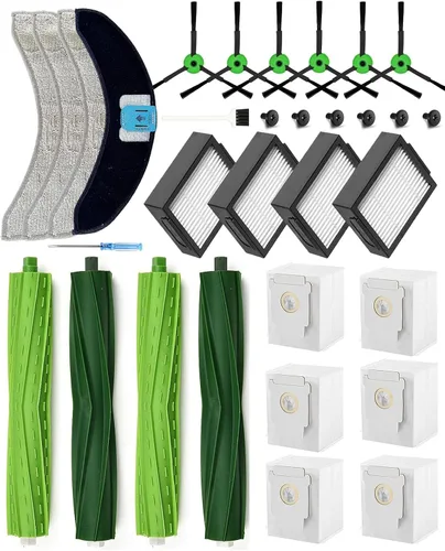 Miniatura 9 de Kit de 24 accesorios para iRobot Roomba Plus 405 Combo/505 Combo/507 Combo Robot Aspirador: 1 cepillo principal, 6 bolsas de polvo, 6 almohadillas