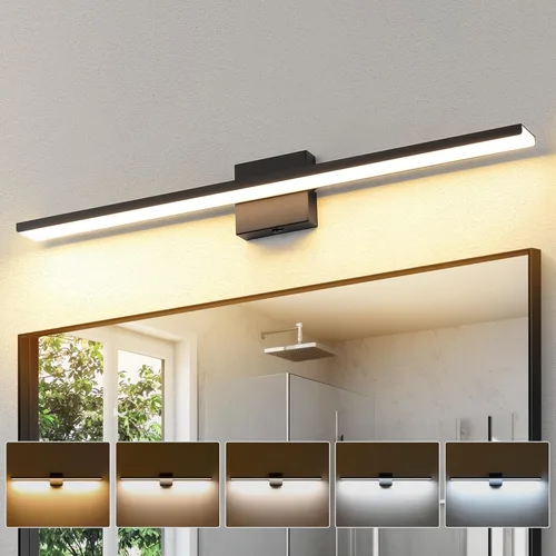 Miniatura 13 de JUSHENG Luces de Tocador Negras para Baño 5CCT Regulables Accesorios de Luces de Tocador para Baño Luz LED de Tocador Barra de Luz de Tocador 24