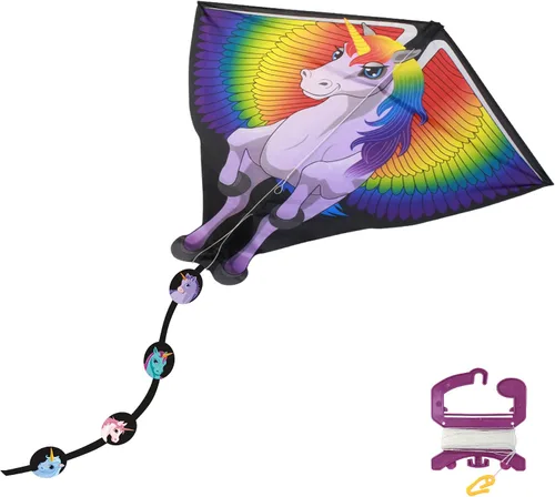 Miniatura 2 de X Kites DLX - Cometa de diamantes de lujo con FancyTails - tortuga, mariposa, unicornio, dragón y flamenco